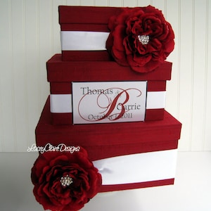 Wedding Card Box, Red Wedding Box, Box for Cards with Slot, Envelope Gift Box, Reception Card Holder, Gift Table Decorations, Custom