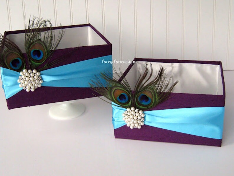 Peacock Wedding Card Box Handmade and Couture Custom Made Etsy