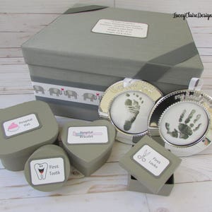 Baby Keepsake Box, Baby Memory Box, Baby Gift, Baby Shower Box, Christening gift, Elephant Theme - Custom Made