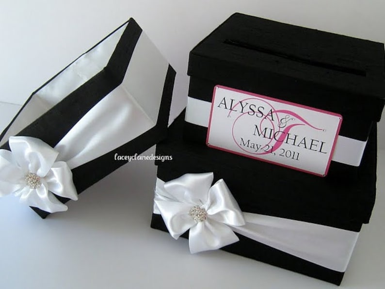 wedding card box money holder gift card box bridal shower card box, Custom Made to Order image 5