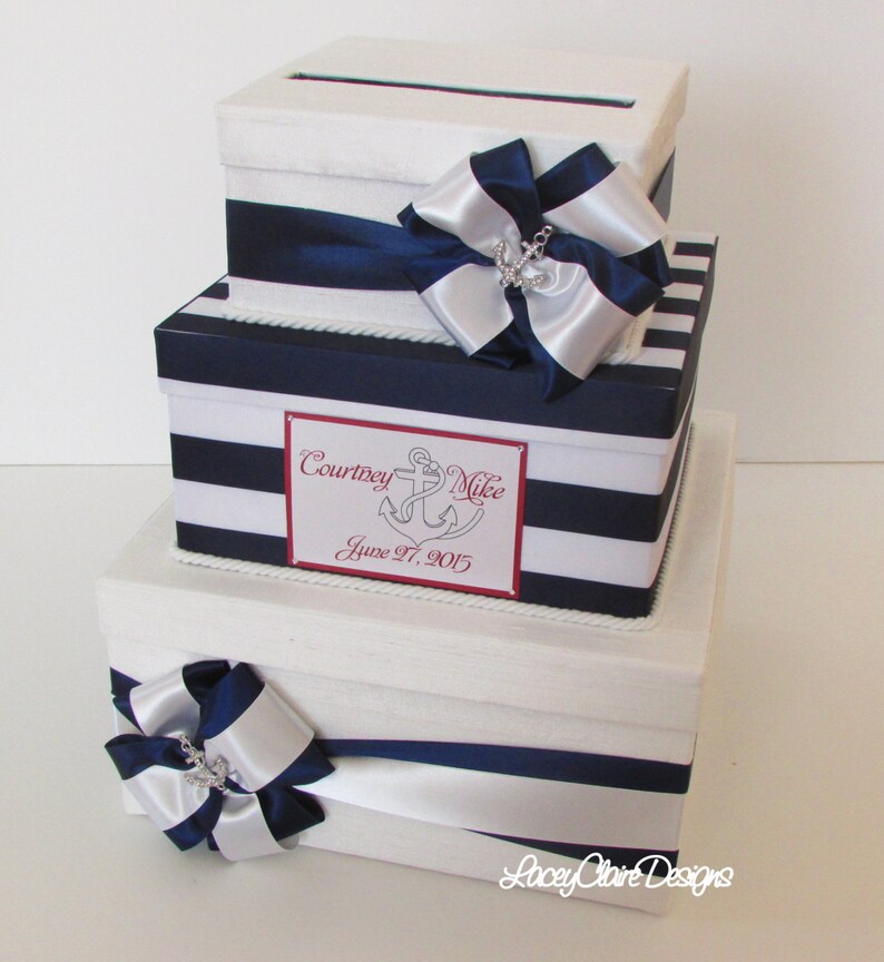 Nautical Wedding Card Box Beach Themed Wedding Money Box Etsy