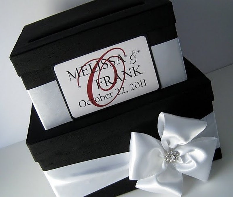 wedding card box money holder gift card box bridal shower card box, Custom Made to Order image 4