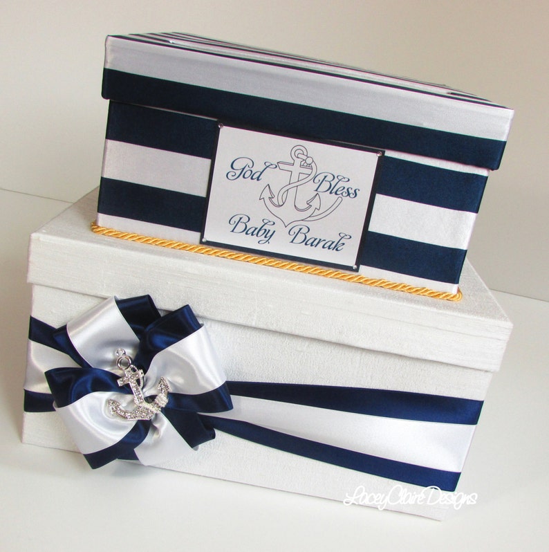 Baby Shower Card Box Nautical Bridal Shower Card Box Custom Etsy Baby Shower Card Box Nautical Bridal Shower Card Box Custom Etsy