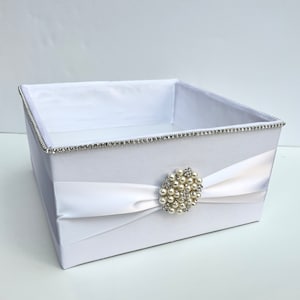 Boîte de mariage, Boîte à programme, Panier à programme, Mariage blanc, Boîte à cartes ouvertes, Récipient pour baguettes à bulles, Boîte de conseils, Boîte d'articles de toilette, Personnalisé
