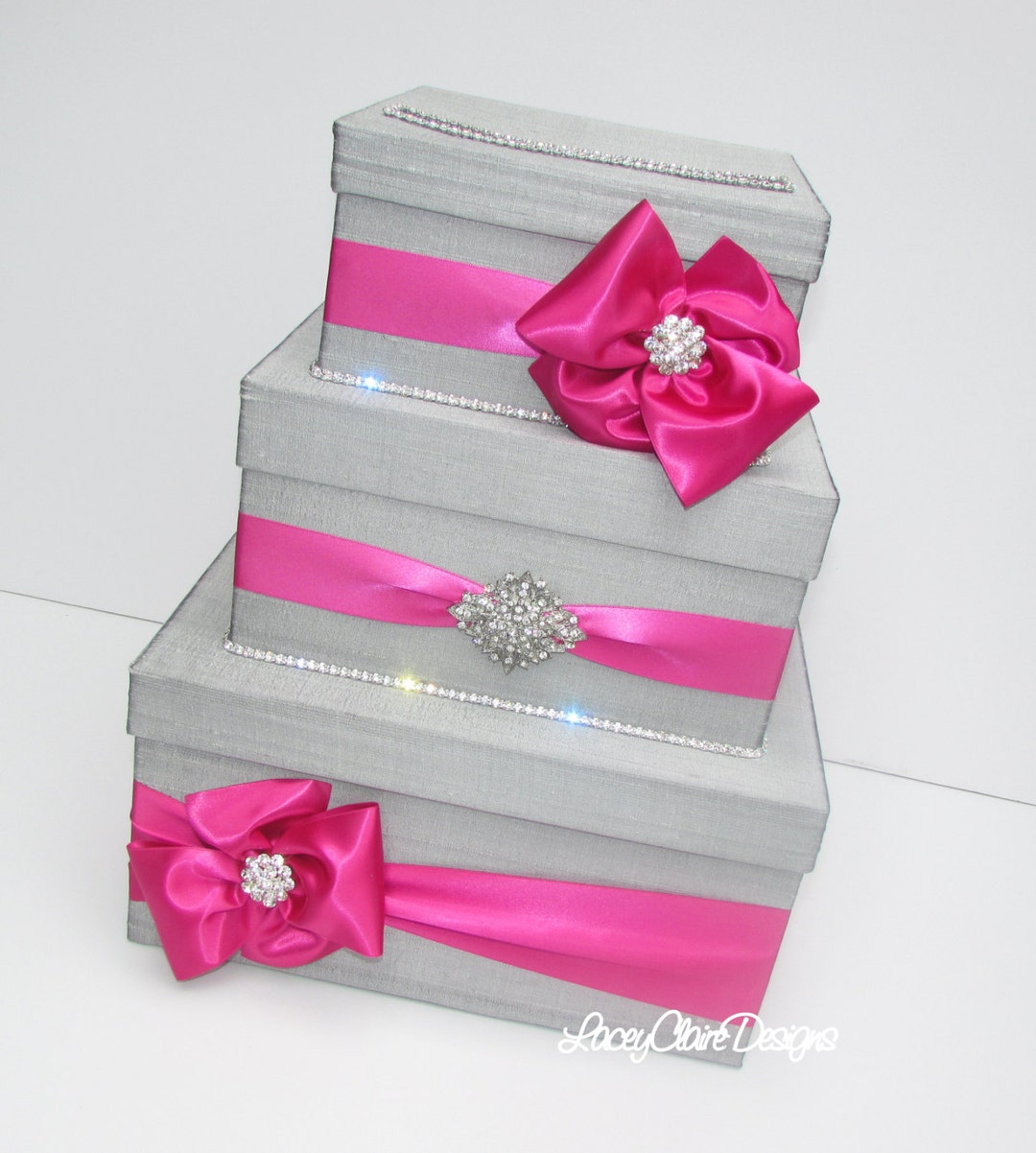 Wedding Gift Box Silver Card Box Money Holder Envelope Etsy
