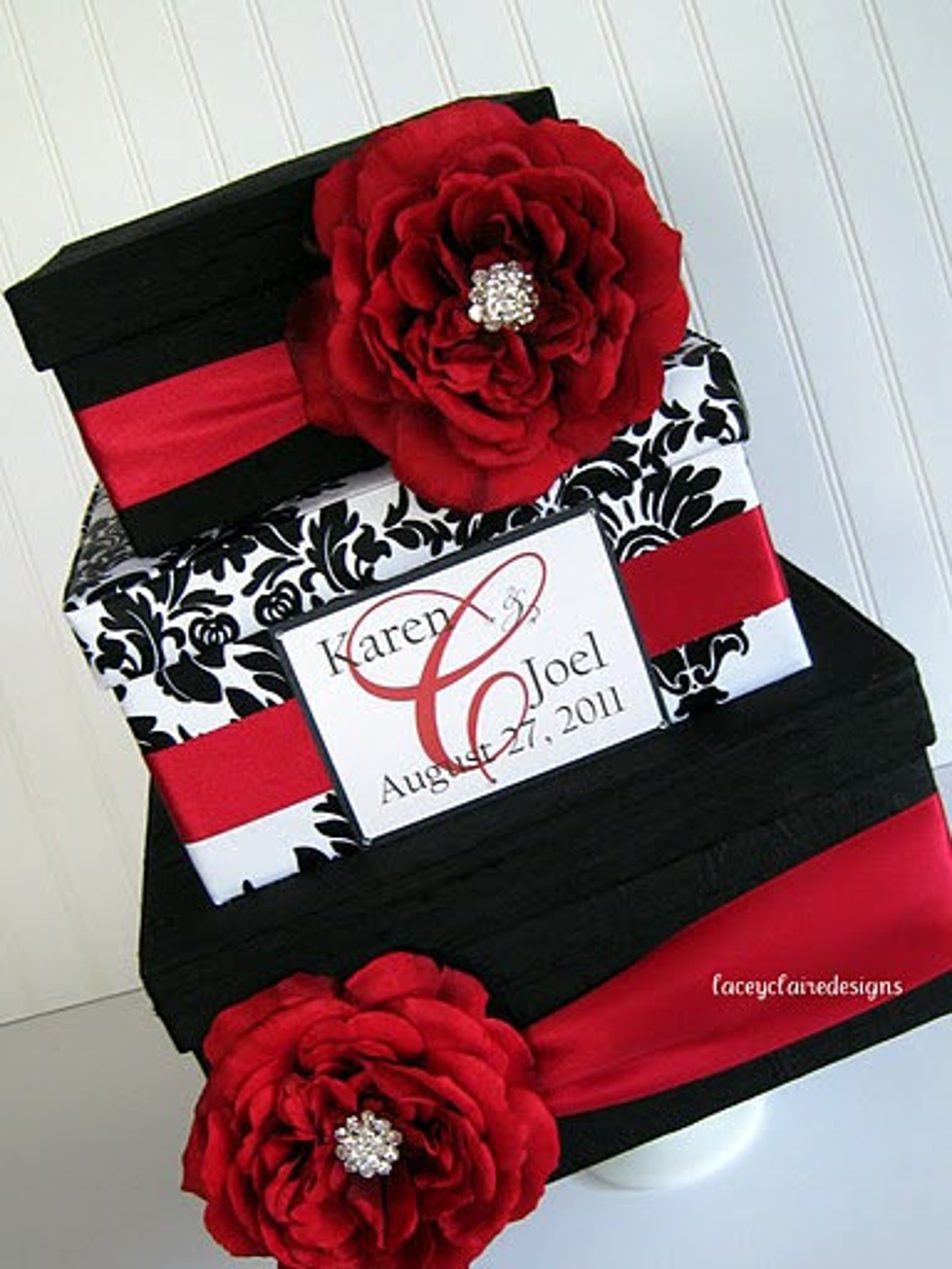 Wedding Card Box Wedding Card Gift Card Holder Black and Etsy