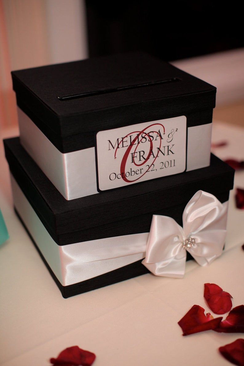 wedding card box money holder gift card box bridal shower card box, Custom Made to Order image 2