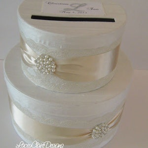 Lace Wedding Card Box Couture Card Holder Custom Made image 5