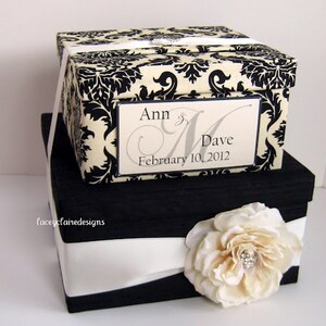 Wedding Money Box, Wedding Card Box, Damask Card Box, Box for Cards, Wedding Card Holder, Event Card Box, Box with Slot for Cards, Custom