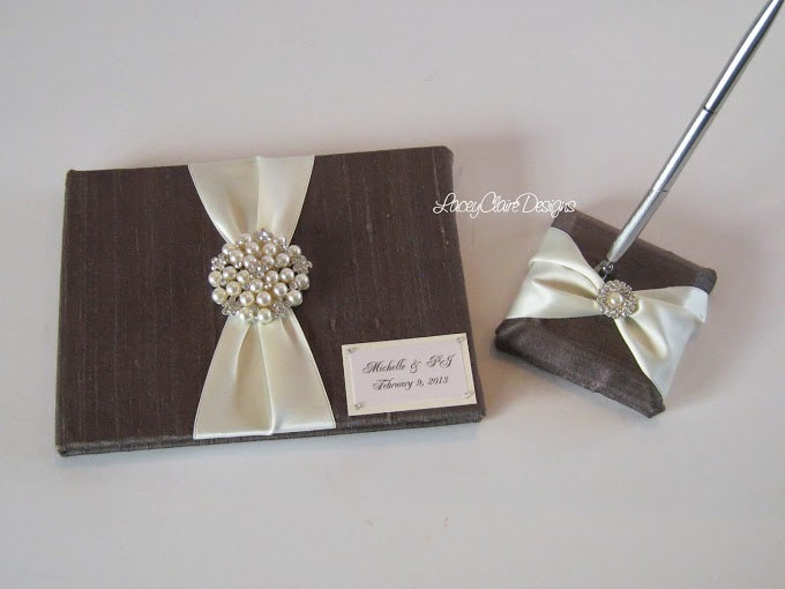 Wedding Guest Book and Pen Set Custom Made to Order Etsy