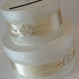 Lace Wedding Card Box Couture Card Holder Custom Made image 2