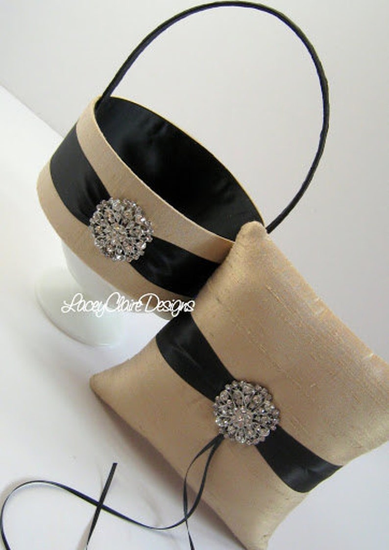Custom Flower Girl Basket and Wedding Ring Pillow, Silver and Purple Wedding Pillow, Silver Flower Girl Basket, Personalized Wedding, Custom image 5