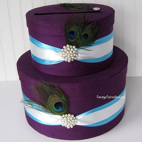 Wedding Card Box Money Card Box Peacock Card Box Custom Made Etsy