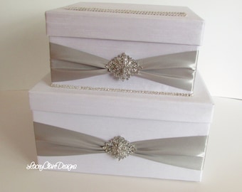 Caja de tarjetas de boda, Caja de tarjeta de bling Caja de regalo de boda única - Hecho a medida