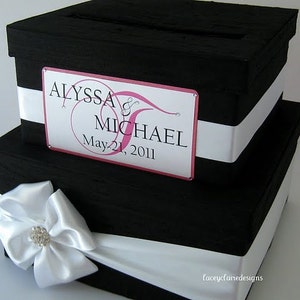 wedding card box money holder gift card box bridal shower card box, Custom Made to Order image 3