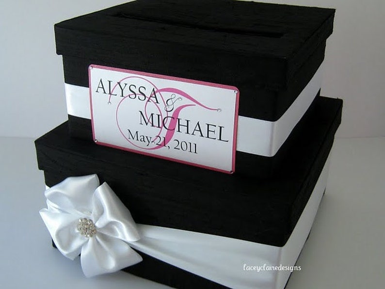 wedding card box money holder gift card box bridal shower card box, Custom Made to Order image 3