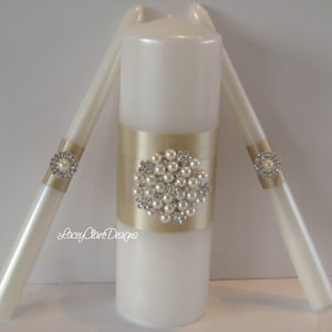 Elegant Unity Candles, Wedding Candles, Wedding Ceremony, Unity Candles Set, Traditional Unity Ceremony, Custom Made image 1