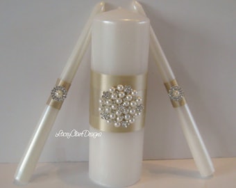 Elegant Unity Candles, Wedding Candles, Wedding Ceremony, Unity Candles Set, Traditional Unity Ceremony, Custom Made