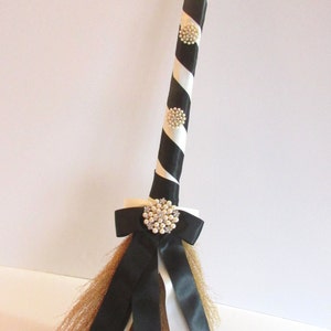 Wedding Jumping Broom, Wedding Broom, African American Jump Broom, Black and Ivory, Custom Made image 3