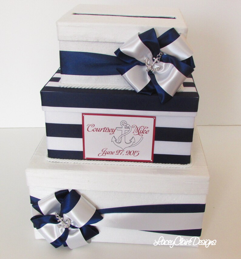 Nautical Wedding Card Box Beach Themed Wedding Money Box Etsy