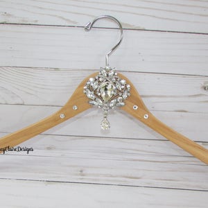 Wedding Hanger, Bridal Dress Hanger, Bridal Party Hangers, Bridesmaid Dress Hanger, Bling Rhinestone Hanger, Swarovski Crystal, Custom Made image 1