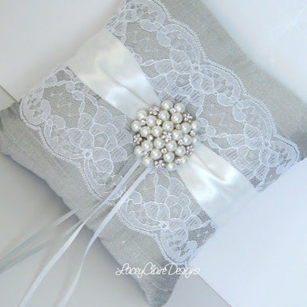 Ring Bearer Pillow | Wedding Pillow | Pillow for Wedding | Silk and Lace Wedding Ring Pillow | Wedding Ring Holder | Ring Bearer | Custom