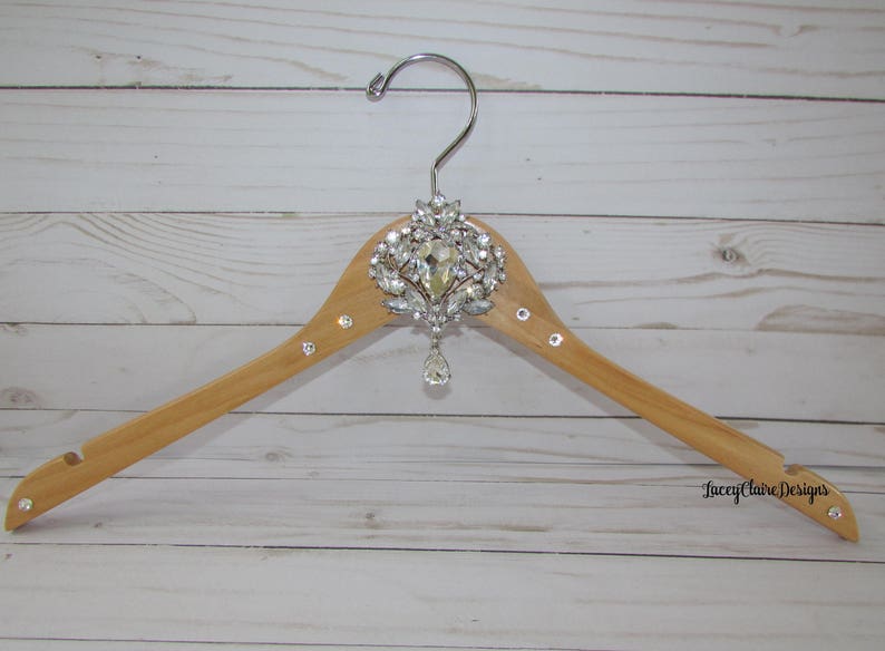 Wedding Hanger, Bridal Dress Hanger, Bridal Party Hangers, Bridesmaid Dress Hanger, Bling Rhinestone Hanger, Swarovski Crystal, Custom Made image 4