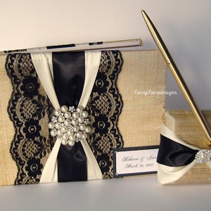 Dupioni Silk Guest Book Wedding Keepsake Book Custom Made image 3