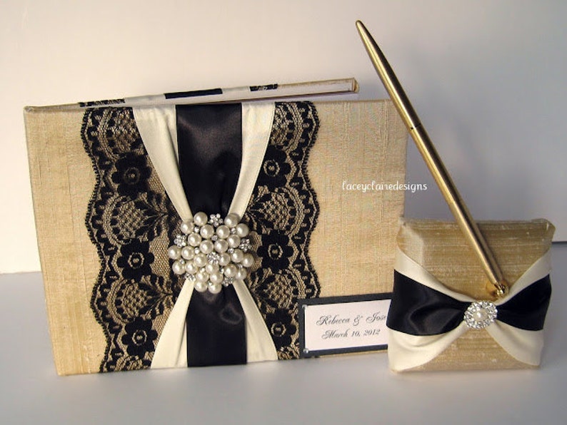 Dupioni Silk Guest Book Wedding Keepsake Book Custom Made image 3