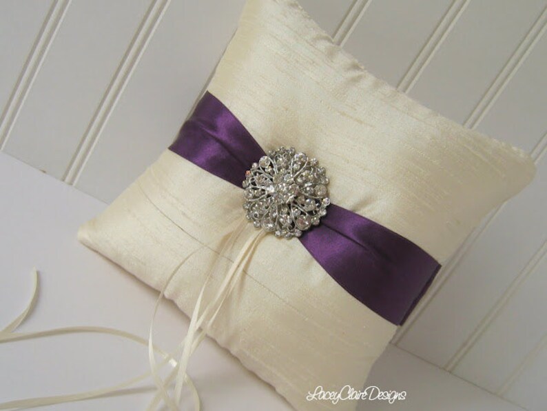Customised Wedding Ring Pillow Cream Wedding Ring Cushion Personalised Ring Bearer Pillow