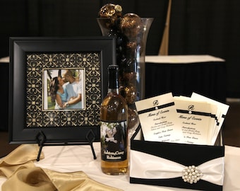 Wedding Program Box, Amenities Box, Favor Holder, Bubble Holder  - Custom Made to your colors