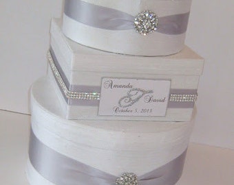 Wedding Gift Box, Bling Card Box, Rhinestone Money Holder  - Custom Made