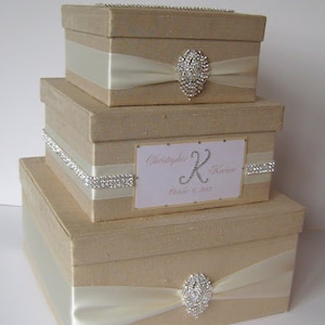 Rhinestone Card Box, Box for Cards, Card Holder, Wedding Card Box, Champagne Card Box, Unique Wedding Gift Box, Gift Table Custom image 4