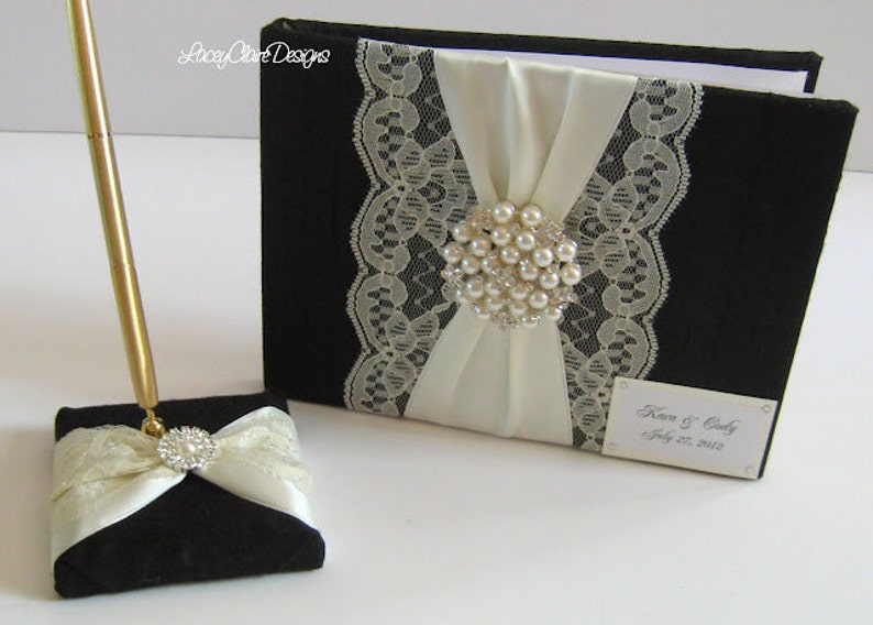 Dupioni Silk Guest Book Wedding Keepsake Book Custom Made image 1