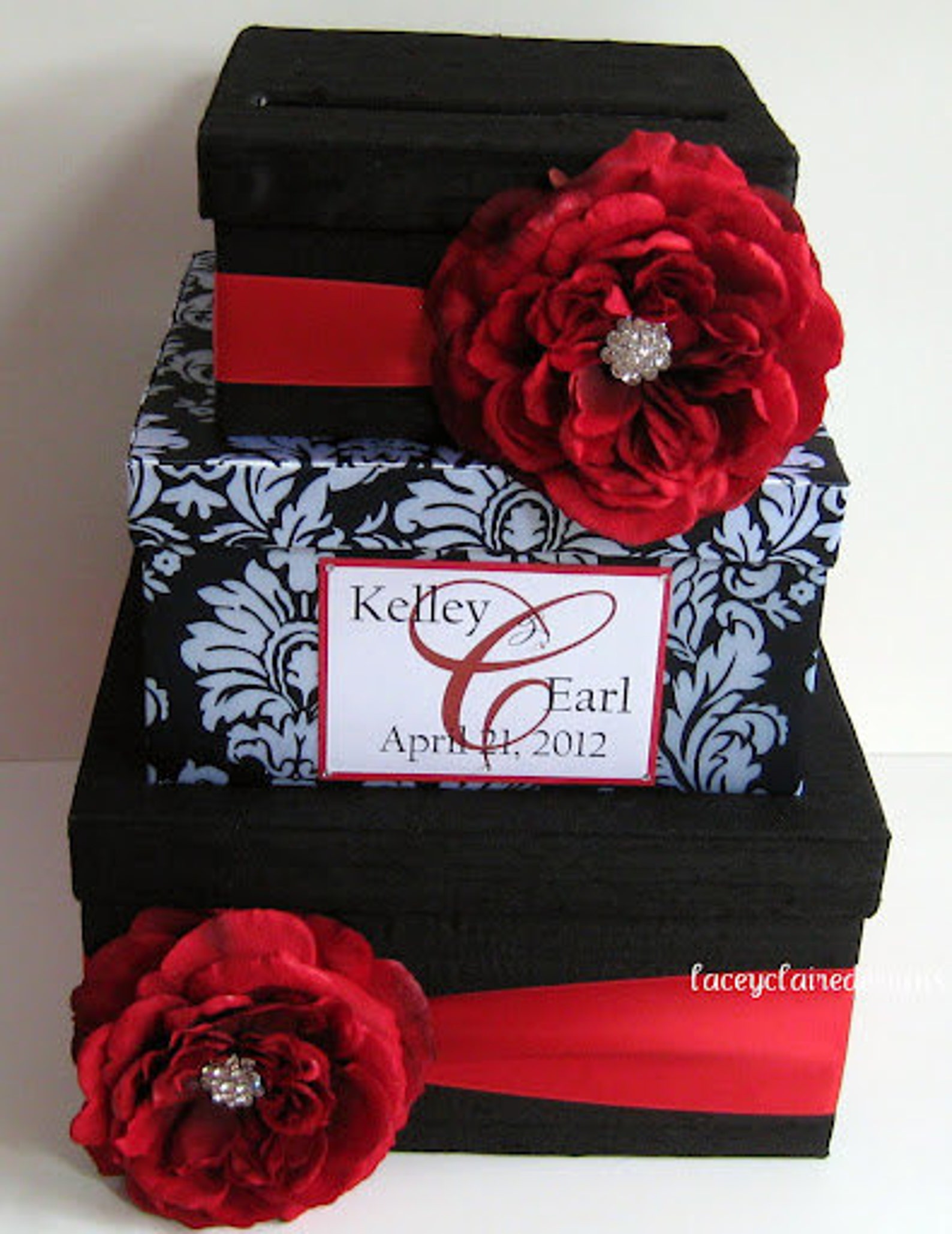 Wedding Card Box Wedding Card Gift Card Holder Black and Etsy