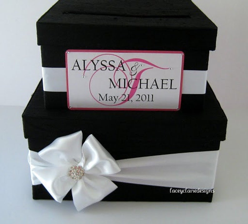 wedding card box money holder gift card box bridal shower card box, Custom Made to Order image 1