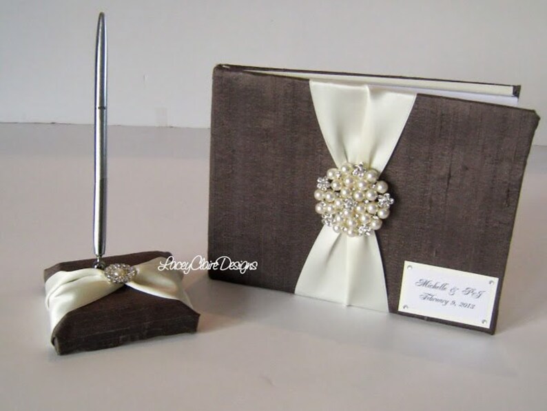 Wedding Guest Book and Pen Set Custom Made to Order Etsy