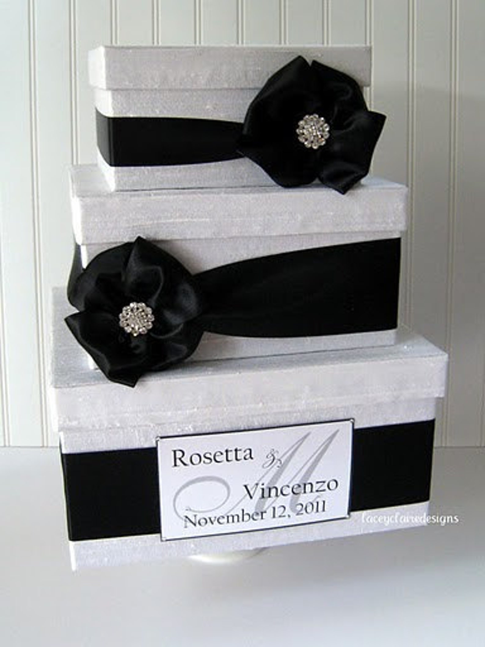 Wedding Card Box Black and White Custom Made to Order Etsy