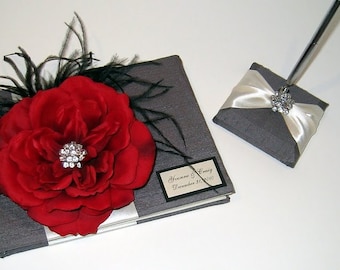 Wedding Guest Book and Pen Set - Custom Made