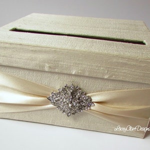 Ivory Bridal Shower Card Box, Baby Shower Card Holder, Small Wedding Card Box, Birthday Card Box, Wedding Box for Cards, Custom Made