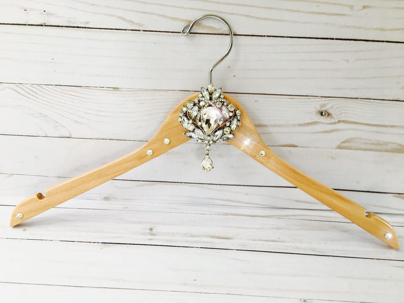 Wedding Hanger, Bridal Dress Hanger, Bridal Party Hangers, Bridesmaid Dress Hanger, Bling Rhinestone Hanger, Swarovski Crystal, Custom Made image 6