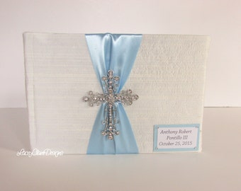 Baby Baptism Guest Book, Baby Christening Memory Book - Custom Made