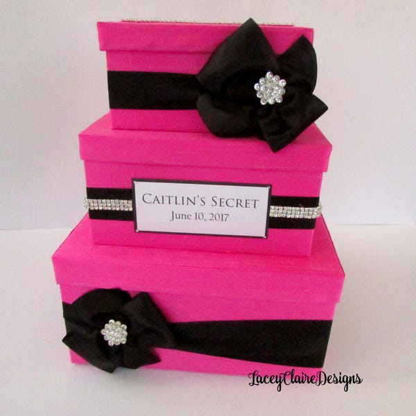 Wedding Card Box, Sweet 16 Card Holder, Victorias Secret Party, Bridal Shower Card Box, Custom  Made