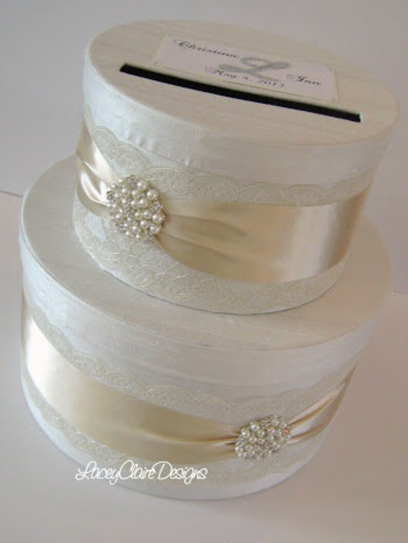 Lace Wedding Card Box Couture Card Holder Custom Made image 3