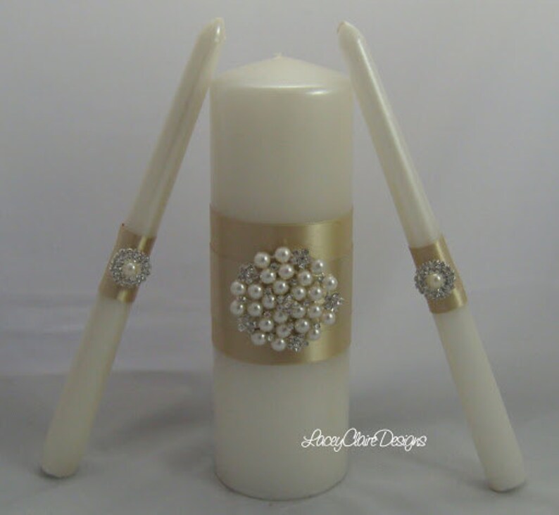 Elegant Unity Candles, Wedding Candles, Wedding Ceremony, Unity Candles Set, Traditional Unity Ceremony, Custom Made image 4