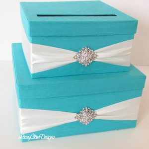 Wedding Card Box, Bride & Co. Theme Party, Money Box, Quinceanera, Aquamarine card box, Gift Card Envelope Box, Birthday Party, Custom Made