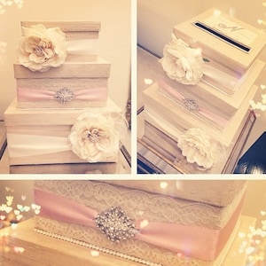 Wedding Gift Box, Bling Card Box, Rhinestone Money Holder - Custom Made