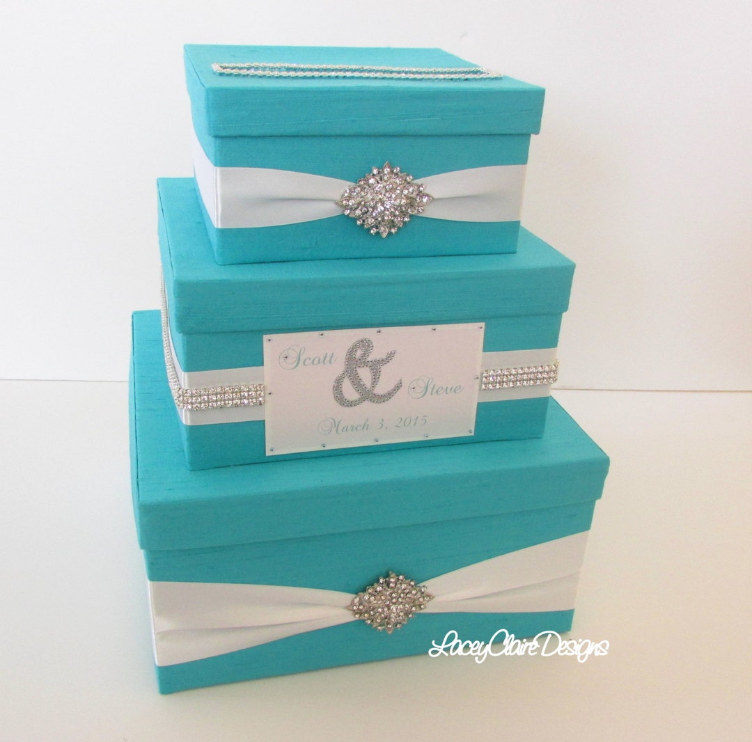 Wedding Gift Box, Bling Card Box, Rhinestone Money Holder Custom Made