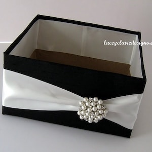 Cesta de Programas, Decoración Blanco y Negro, Caja para Programas, Caja de Favores, Cesta de Favores, Cesta de Burbujas, Portaprogramas, Caja de Tarjetas, Personalizada