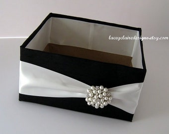 Program Basket, Black and White Decoration, Box for Programs, Favors Box, Favors Basket, Bubbles Basket, Program Holder, Card Box, Custom